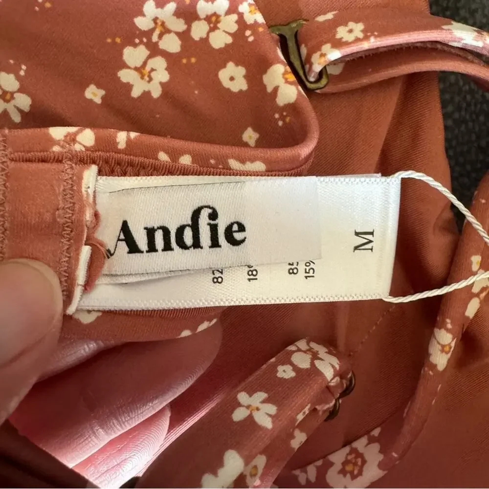 Andie Swim The Bora Bora Convertible Bikini Top In Ditzy Floral Rose Size M NEW - Picture 9 of 14